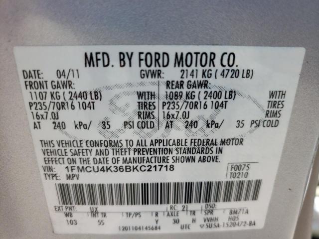 Photo 10 from auction – 2011 FORD ESCAPE HYB with VIN 1FMCU4K36BKC21718