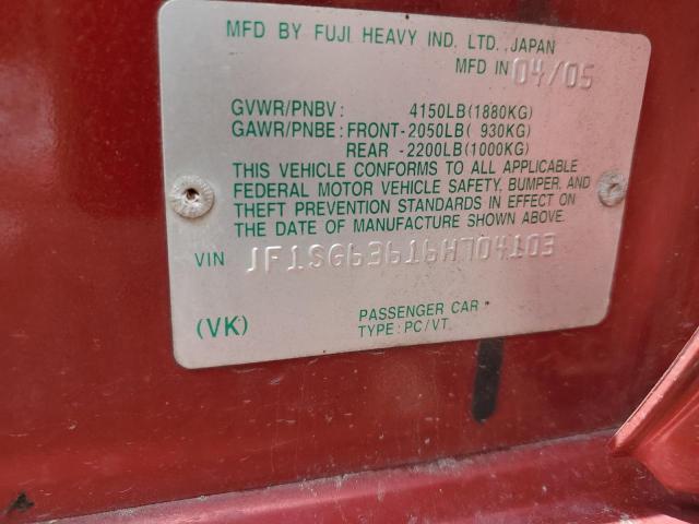 Photo 10 from auction – 2006 SUBARU FORESTER 2 with VIN JF1SG63616H704103