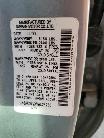 Photo 10 from auction – 2000 NISSAN PATHFINDER with VIN JN8AR07YXYW428760