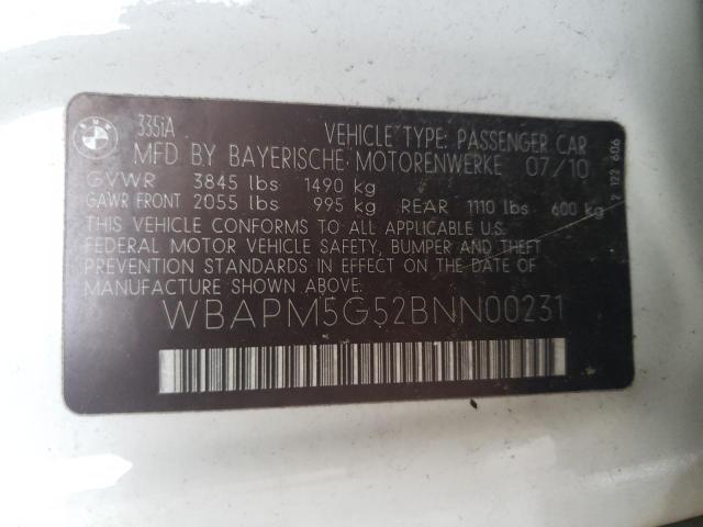 Photo 10 from auction – 2011 BMW 335 I with VIN WBAPM5G52BNN00231