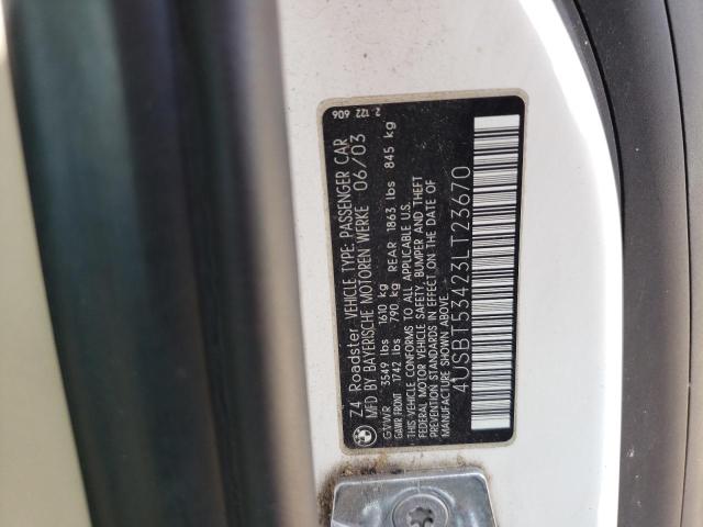 Zdjęcie 10 z aukcji – 2003 BMW Z4 3.0 z VIN 4USBT53423LT23670