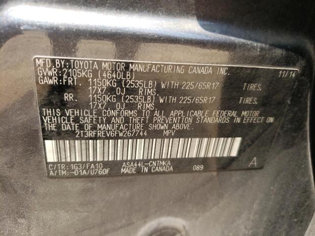 Photo 10 from auction – 2015 TOYOTA RAV4 XLE with VIN 2T3RFREV6FW267744