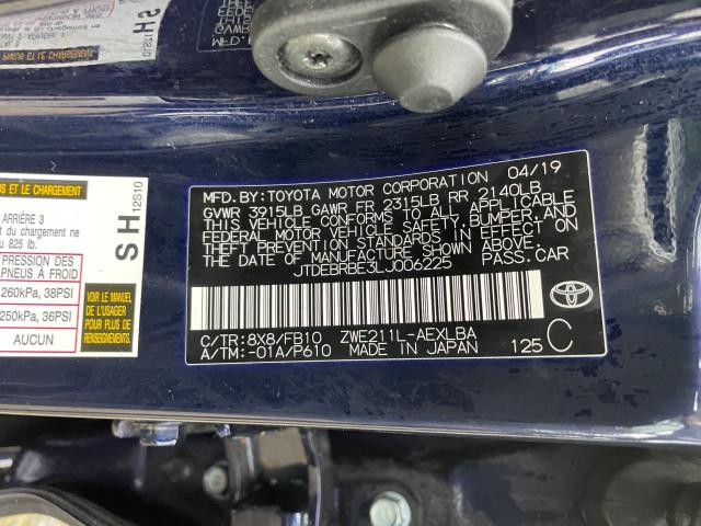 Photo 10 from auction – 2020 TOYOTA COROLLA LE with VIN JTDEBRBE3LJ006225