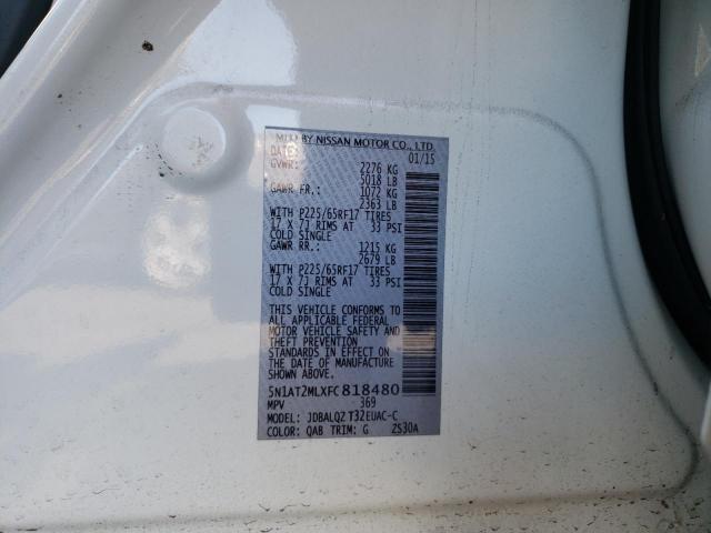 Photo 10 from auction – 2015 NISSAN ROGUE S with VIN 5N1AT2MLXFC818480