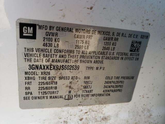 Photo 10 from auction – 2018 CHEVROLET EQUINOX LT with VIN 3GNAXKEX9JS602639