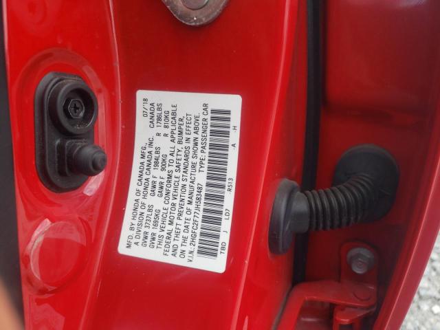 Photo 10 from auction – 2018 HONDA CIVIC EX with VIN 2HGFC2F77JH583487