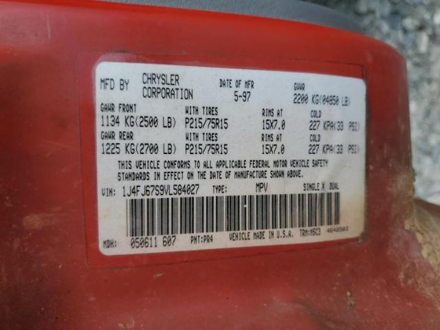 Photo 10 from auction – 1997 JEEP CHEROKEE S with VIN 1J4FJ67S9VL584027
