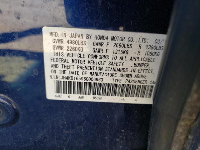Photo 10 from auction – 2006 ACURA RL with VIN JH4KB16596C006963