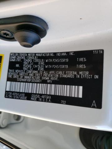 Photo 10 from auction – 2015 TOYOTA HIGHLANDER with VIN 5TDYKRFH9FS056801