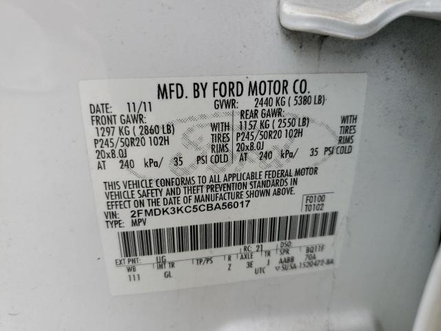 Photo 10 from auction – 2012 FORD EDGE LIMIT with VIN 2FMDK3KC5CBA56017