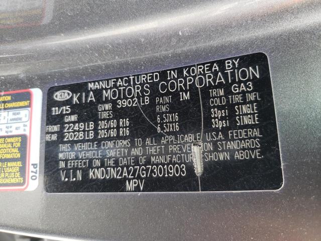 Photo 10 from auction – 2016 KIA SOUL with VIN KNDJN2A27G7301903