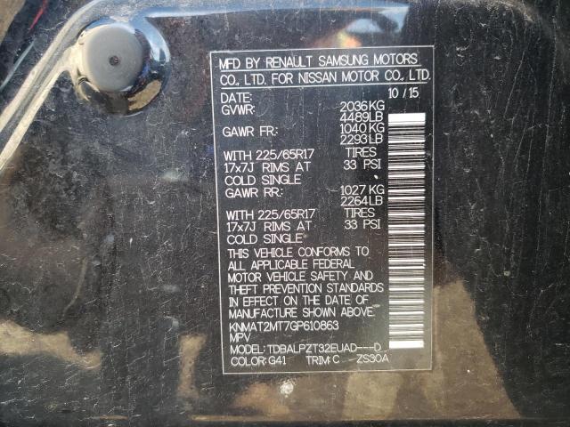 Photo 10 from auction – 2016 NISSAN ROGUE S with VIN KNMAT2MT7GP610863
