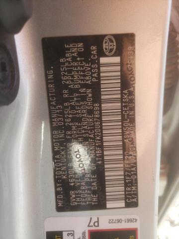 Photo 10 from auction – 2013 TOYOTA CAMRY L with VIN 4T1BF1FK2DU678698