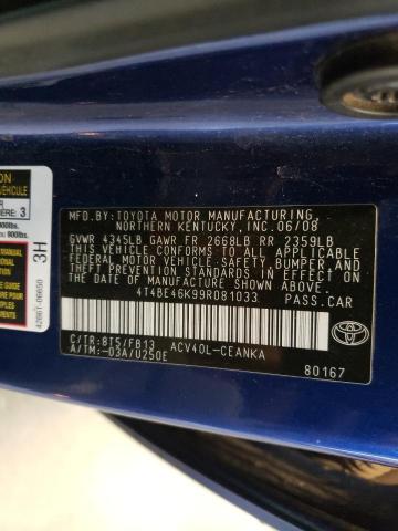 Photo 10 from auction – 2009 TOYOTA CAMRY BASE with VIN 4T4BE46K99R081033