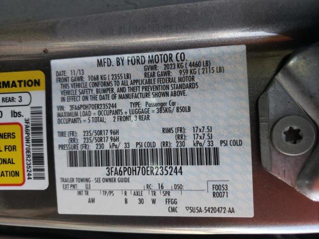 Photo 10 from auction – 2014 FORD FUSION SE with VIN 3FA6P0H70ER235244