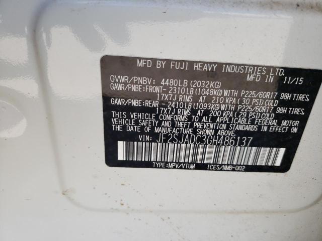 Photo 10 from auction – 2016 SUBARU FORESTER 2 with VIN JF2SJADC3GH486137