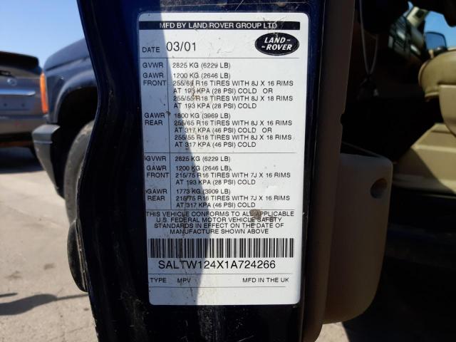 Photo 10 from auction – 2001 LAND ROVER DISCOVERY with VIN SALTW124X1A724266