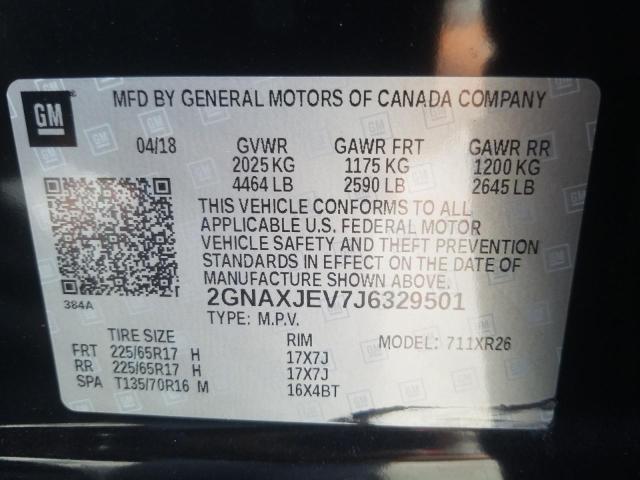 Photo 10 from auction – 2018 CHEVROLET EQUINOX LT with VIN 2GNAXJEV7J6329501