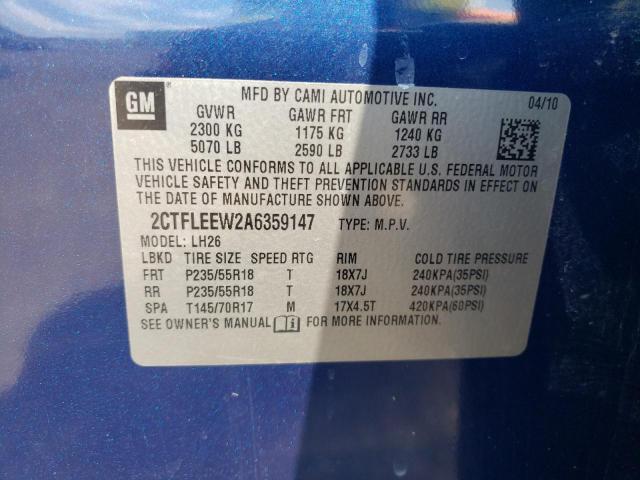 Photo 10 from auction – 2010 GMC TERRAIN SL with VIN 2CTFLEEW2A6359147