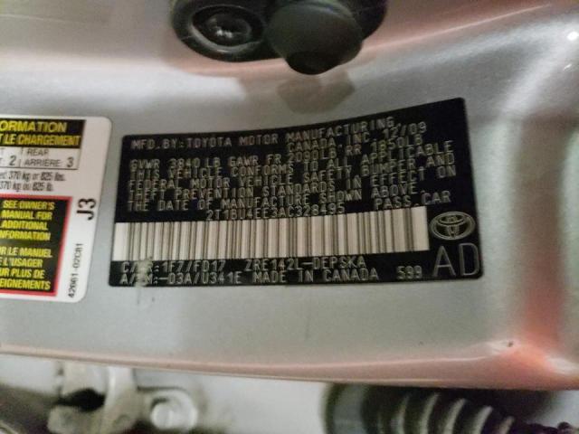 Photo 10 from auction – 2010 TOYOTA COROLLA BA with VIN 2T1BU4EE3AC328495