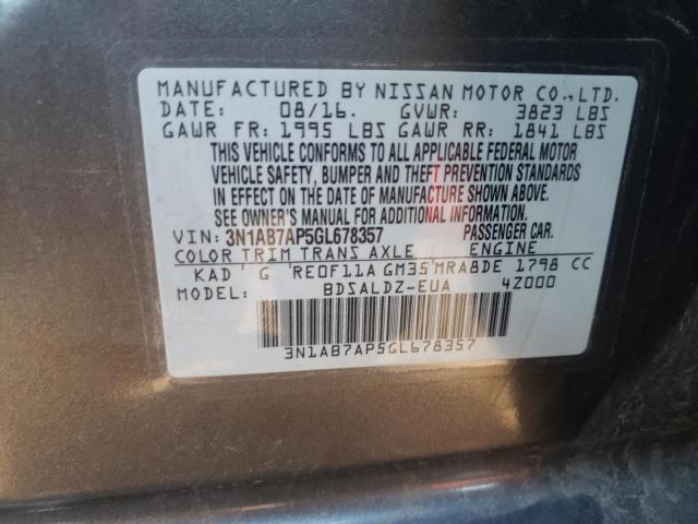 Photo 10 from auction – 2016 NISSAN SENTRA S with VIN 3N1AB7AP5GL678357
