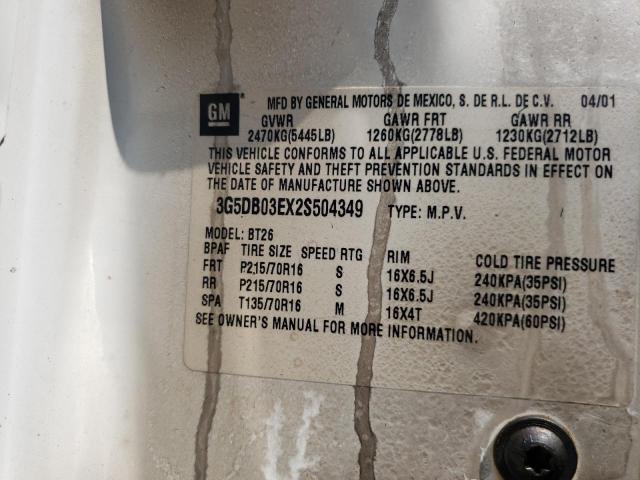 Photo 10 from auction – 2002 BUICK RENDEZVOUS with VIN 3G5DB03EX2S504349
