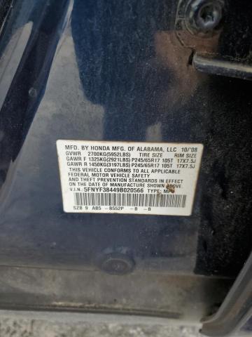 Photo 10 from auction – 2009 HONDA PILOT EX with VIN 5FNYF38449B020566