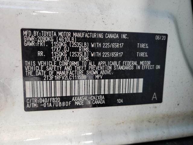 Photo 10 from auction – 2020 TOYOTA RAV4 LE with VIN 2T3F1RFV2LC111598
