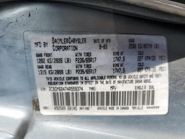 Photo 10 from auction – 2004 CHRYSLER PACIFICA with VIN 2C8GM68474R559374