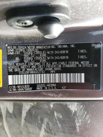صورة رقم 10 من المزاد - 2017 TOYOTA HIGHLANDER مع VIN 5TDJZRFH8HS457742