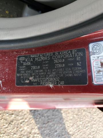 Photo 10 from auction – 2007 KIA SPECTRA EX with VIN KNAFE121375380632