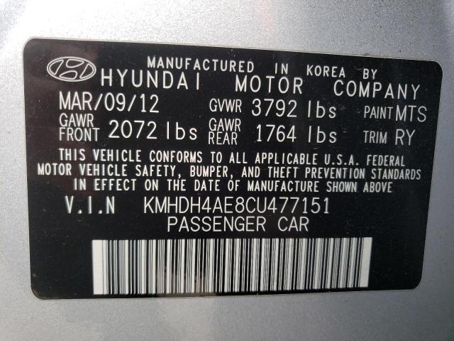 Photo 10 from auction – 2012 HYUNDAI ELANTRA GL with VIN KMHDH4AE8CU477151