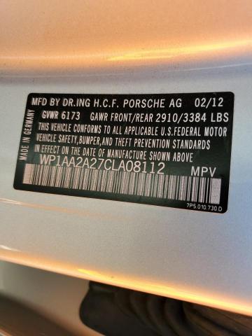 Photo 10 from auction – 2012 PORSCHE CAYENNE with VIN WP1AA2A27CLA08112