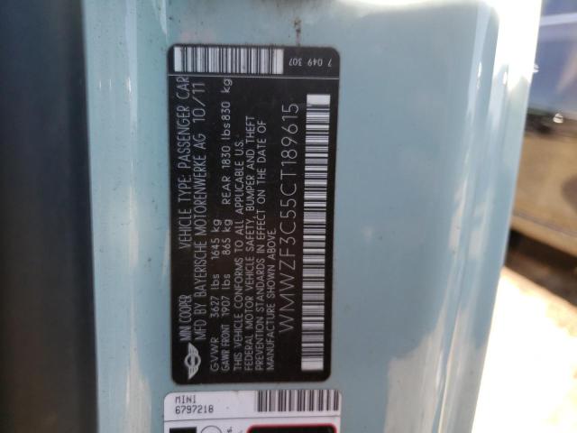 Photo 10 from auction – 2012 MINI COOPER CLU with VIN WMWZF3C55CT189615