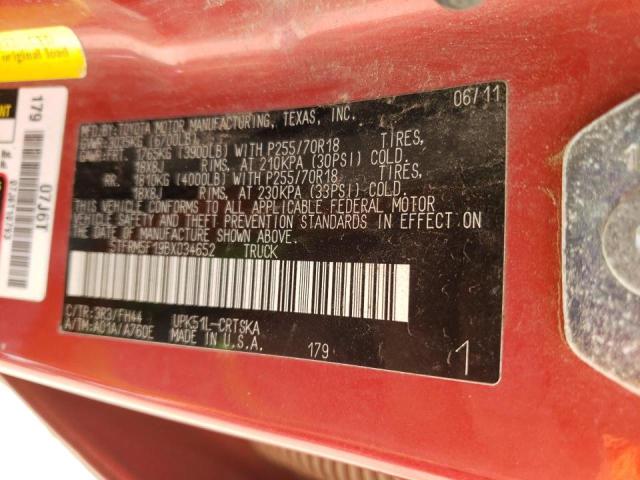 Photo 10 from auction – 2011 TOYOTA TUNDRA DOU with VIN 5TFRM5F19BX034652