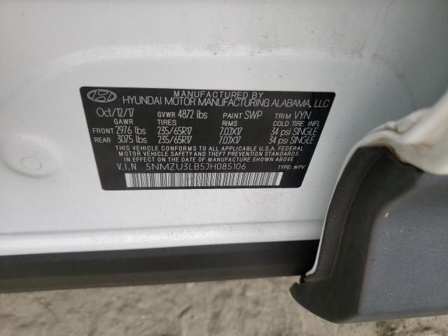 Photo 10 from auction – 2018 HYUNDAI SANTA FE S with VIN 5NMZU3LB5JH085106