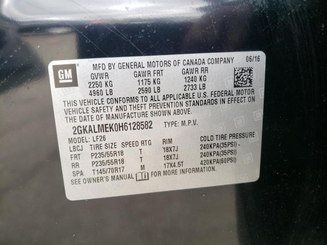 Photo 10 from auction – 2017 GMC TERRAIN SL with VIN 2GKALMEK0H6128582