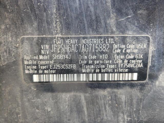 Photo 10 from auction – 2010 SUBARU FORESTER 2 with VIN JF2SH6AC7AG715882