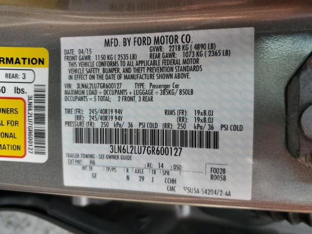 Photo 10 from auction – 2016 LINCOLN MKZ HYBRID with VIN 3LN6L2LU7GR600127