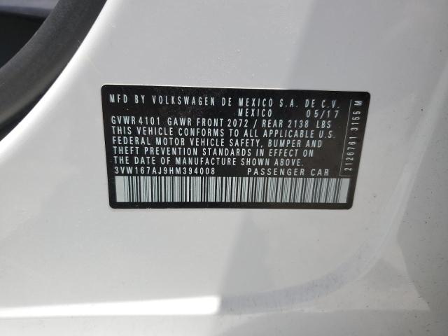 Photo 10 from auction – 2017 VOLKSWAGEN JETTA S with VIN 3VW167AJ9HM394008