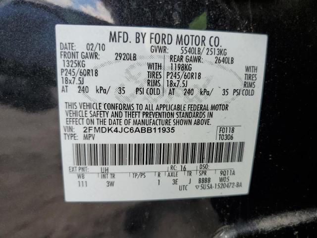 Photo 10 from auction – 2010 FORD EDGE SEL with VIN 2FMDK4JC6ABB11935