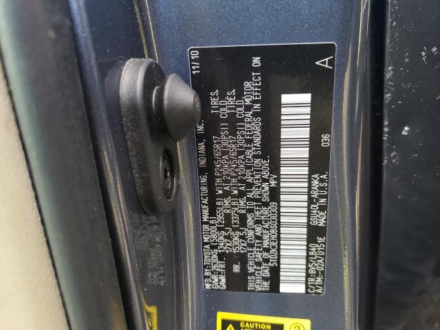 Photo 10 from auction – 2011 TOYOTA HIGHLANDER with VIN 5TDZK3EH0BS030309