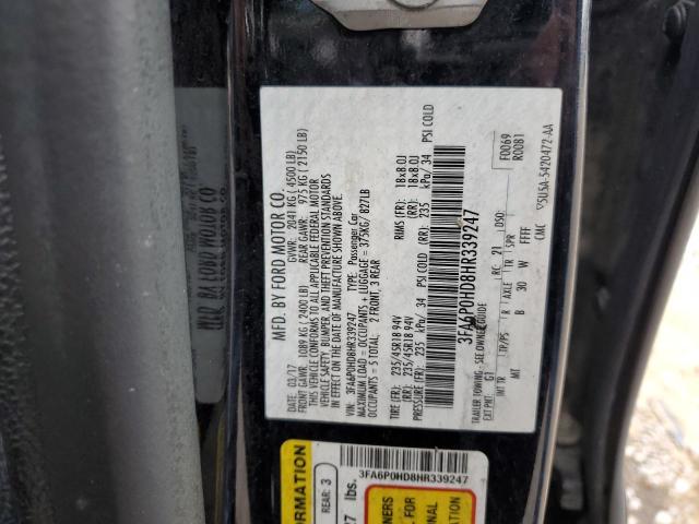 Photo 10 from auction – 2017 FORD FUSION SE with VIN 3FA6P0HD8HR339247