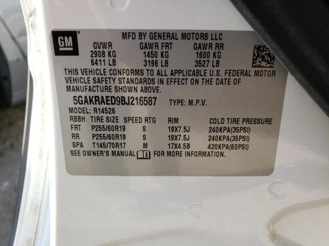 Photo 10 from auction – 2011 BUICK ENCLAVE CX with VIN 5GAKRAED9BJ216587