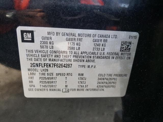 Photo 10 from auction – 2015 CHEVROLET EQUINOX LT with VIN 2GNFLFEK7F6264287