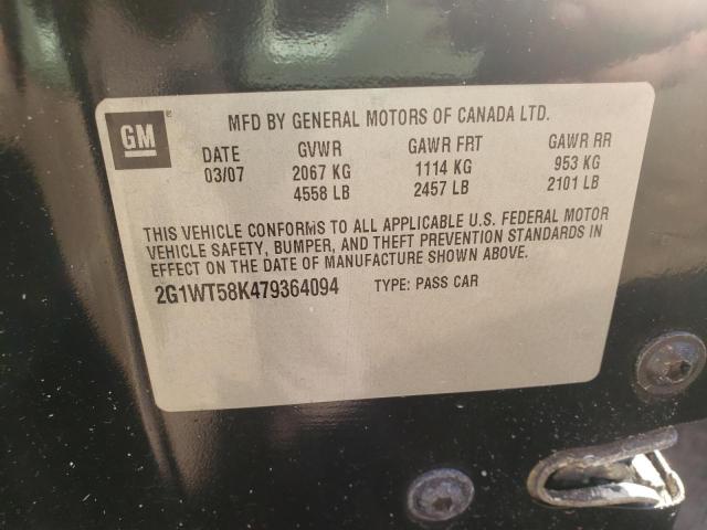 Photo 10 from auction – 2007 CHEVROLET IMPALA LT with VIN 2G1WT58K479364094
