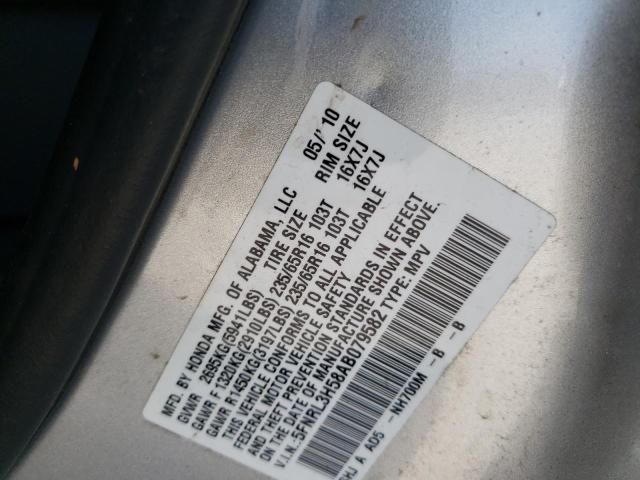 Photo 10 from auction – 2010 HONDA ODYSSEY EX with VIN 5FNRL3H58AB079582