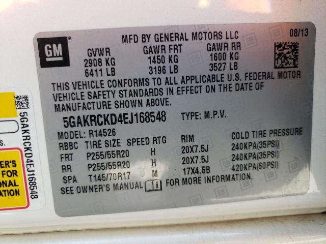 Photo 10 from auction – 2014 BUICK ENCLAVE with VIN 5GAKRCKD4EJ168548