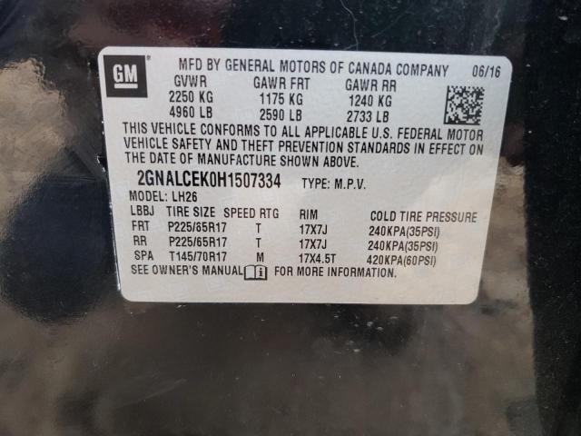Photo 10 from auction – 2017 CHEVROLET EQUINOX LT with VIN 2GNALCEK0H1507334