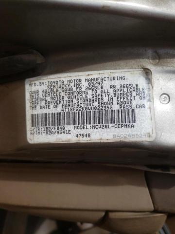 Photo 10 from auction – 1997 TOYOTA CAMRY CE with VIN 4T1BF22K0VU022352